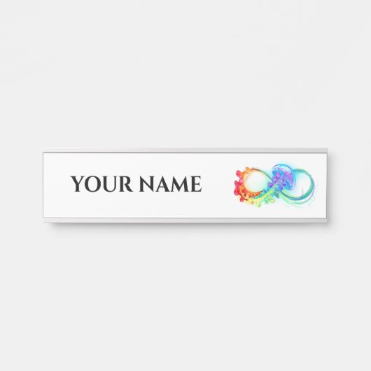 Infinity with Rainbow Jellyfish Türschild (Vorderseite )