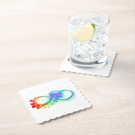 Infinity with Rainbow Jellyfish Untersetzer (Vor Ort)