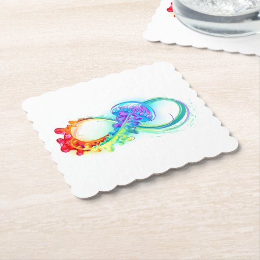 Infinity with Rainbow Jellyfish Untersetzer (angewinkelt)