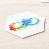Infinity with Rainbow Jellyfish Untersetzer (angewinkelt)