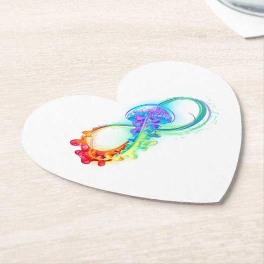 Infinity with Rainbow Jellyfish Untersetzer (angewinkelt)