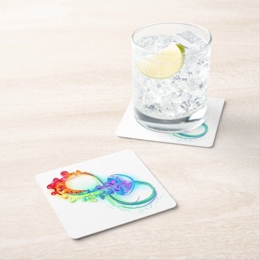 Infinity with Rainbow Jellyfish Untersetzer (Vor Ort)