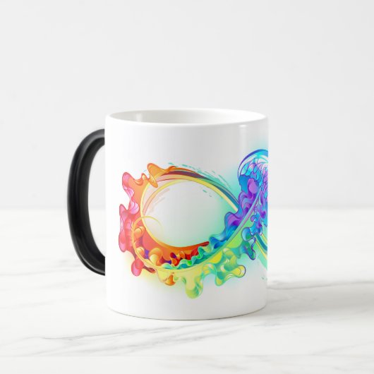 Infinity with Rainbow Jellyfish Verwandlungstasse (Vorderseite Links)