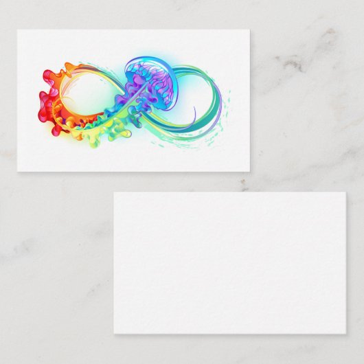 Infinity with Rainbow Jellyfish Visitenkarte (Vorne/Hinten)