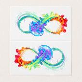 Infinity with Rainbow Jellyfish Visitenkarten (Außenseite Aufgefaltet)
