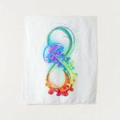 Infinity with Rainbow Jellyfish Wandteppich (Vorderseite)