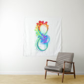 Infinity with Rainbow Jellyfish Wandteppich (Beispiel (Horizontal))