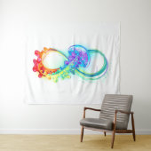 Infinity with Rainbow Jellyfish Wandteppich (Beispiel (Horizontal))