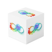 Infinity with Rainbow Jellyfish Würfel (Rückseite Schrägansicht)