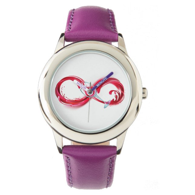 Infinity with Red Wine Armbanduhr (Vorderseite)