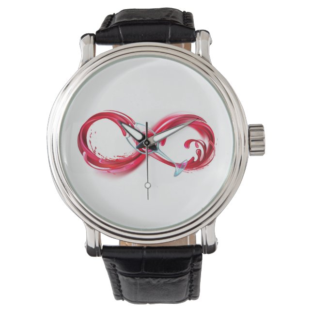 Infinity with Red Wine Armbanduhr (Vorderseite)