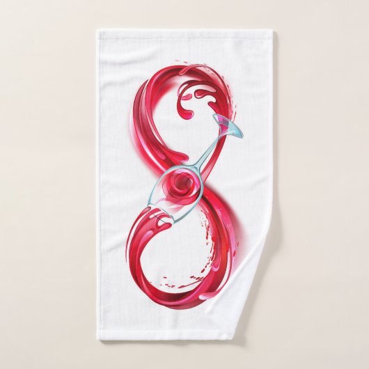 Infinity with Red Wine Badhandtuch Set (Handtuch)