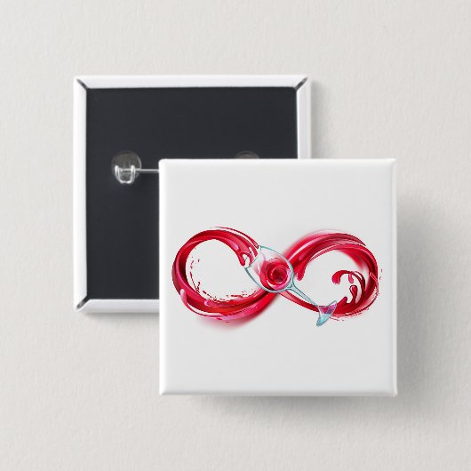 Infinity with Red Wine Button (Vorne & Hinten)