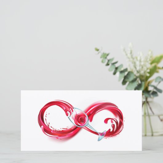 Infinity with Red Wine Dankeskarte (Stehend Vorderseite)