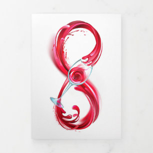 Infinity with Red Wine Dreifach Gefaltete Einladung