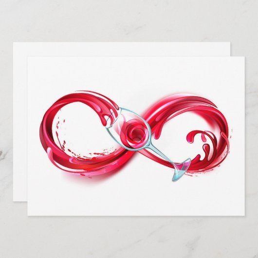 Infinity with Red Wine Einladung (Vorne/Hinten)
