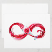 Infinity with Red Wine Einladung (Vorne/Hinten)