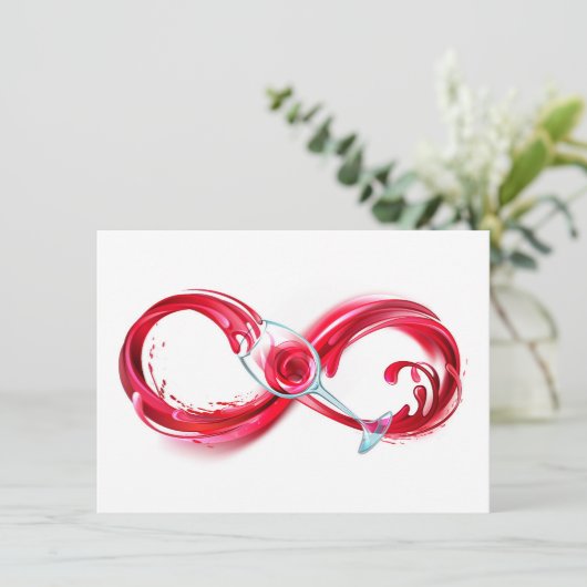 Infinity with Red Wine Einladung (Stehend Vorderseite)