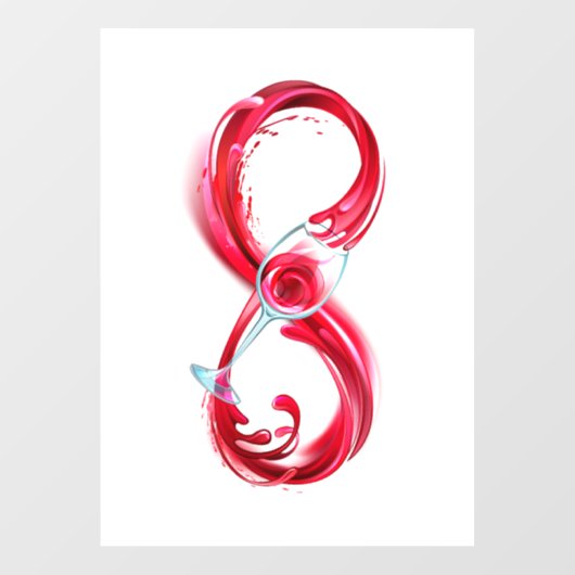 Infinity with Red Wine Fensteraufkleber (Blatt)