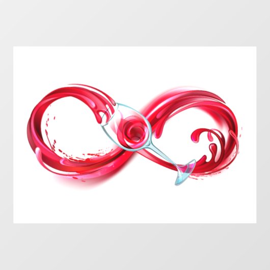 Infinity with Red Wine Fensteraufkleber (Blatt)