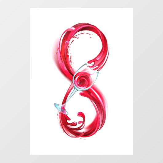 Infinity with Red Wine Fensteraufkleber (Blatt)