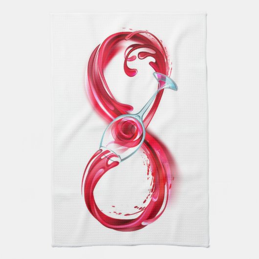 Infinity with Red Wine Geschirrtuch (Vertikal)