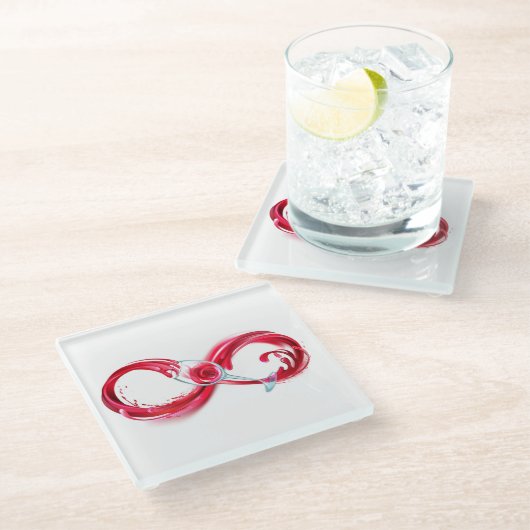 Infinity with Red Wine Glasuntersetzer (Schrägansicht)