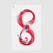 Infinity with Red Wine Golfhandtuch (Vorderseite)