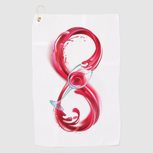 Infinity with Red Wine Golfhandtuch (Vorderseite)