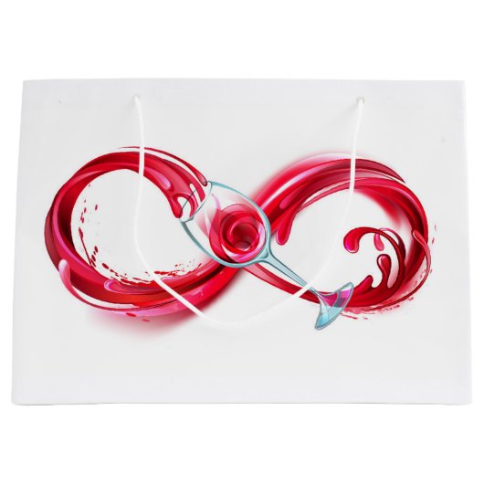 Infinity with Red Wine Große Geschenktüte (Vorderseite)
