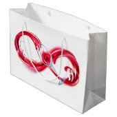 Infinity with Red Wine Große Geschenktüte (Rückseite Schrägansicht)