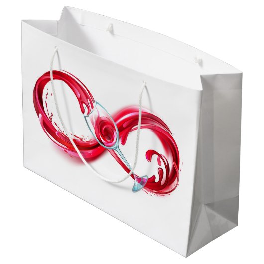 Infinity with Red Wine Große Geschenktüte (Rückseite Schrägansicht)