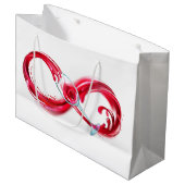 Infinity with Red Wine Große Geschenktüte (Vorderseite Schrägansicht)