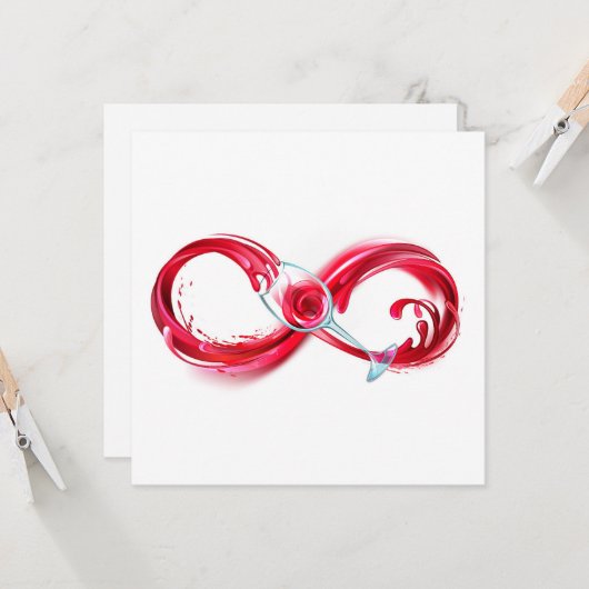 Infinity with Red Wine Karte (Vorderseite/Rückseite Beispiel)