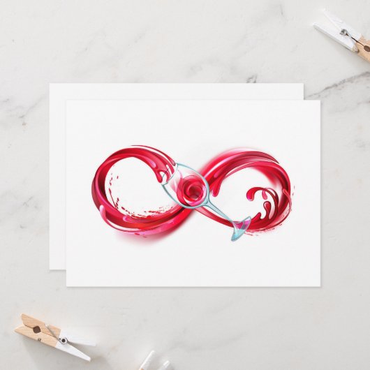 Infinity with Red Wine Karte (Vorderseite/Rückseite Beispiel)