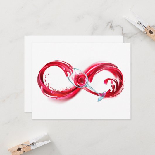 Infinity with Red Wine Karte (Vorderseite/Rückseite Beispiel)