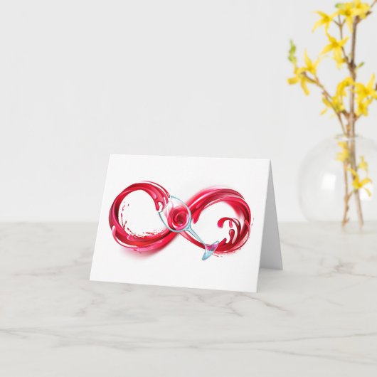 Infinity with Red Wine Karte (Gelbe Blume)