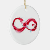 Infinity with Red Wine Keramik Ornament (Rechts)