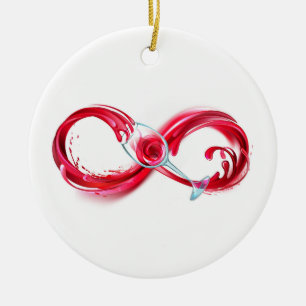 Infinity with Red Wine Keramik Ornament