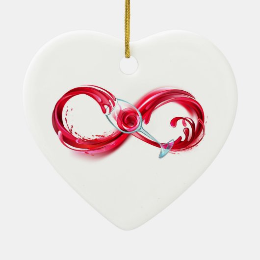 Infinity with Red Wine Keramik Ornament (Hinten)