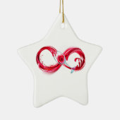 Infinity with Red Wine Keramik Ornament (Rechts)
