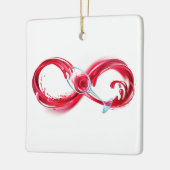 Infinity with Red Wine Keramikornament (Links)