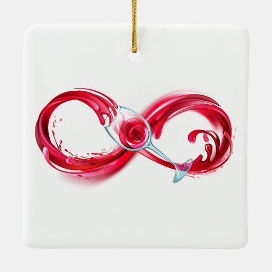 Infinity with Red Wine Keramikornament (Rückseite)