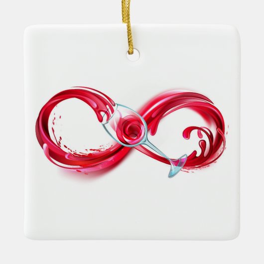 Infinity with Red Wine Keramikornament (Vorderseite)