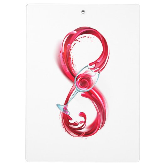 Infinity with Red Wine Klemmbrett (Rückseite)