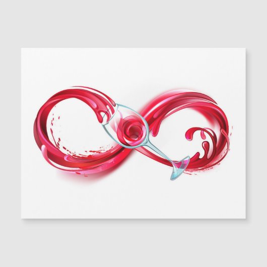 Infinity with Red Wine Magneteinladung (Vorderseite)