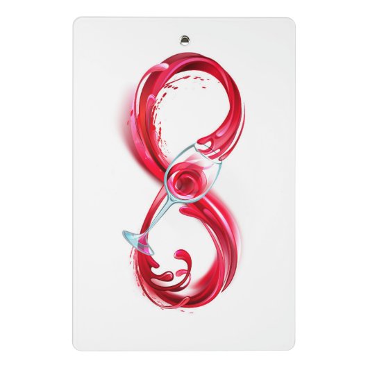 Infinity with Red Wine Mini Klemmbrett (Rückseite)