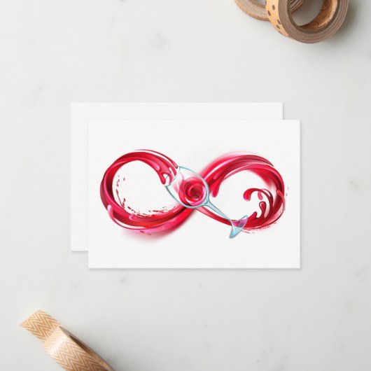 Infinity with Red Wine Mitteilungskarte (Vorderseite/Rückseite Beispiel)