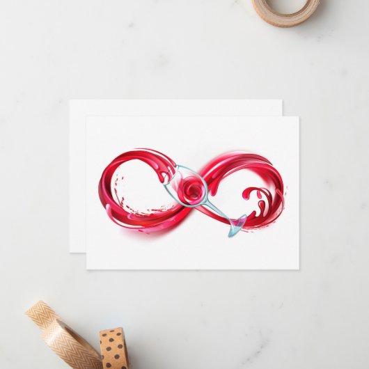 Infinity with Red Wine Mitteilungskarte (Vorderseite/Rückseite Beispiel)