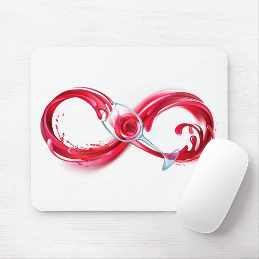 Infinity with Red Wine Mousepad (Mit Mouse)